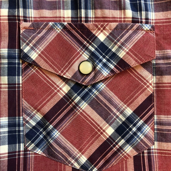 Banana Republic Pearl Snap Plaid Western Shirt - Picture 4 of 8